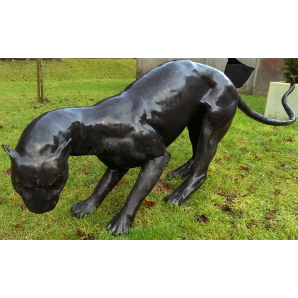 Panthère noire en bronze