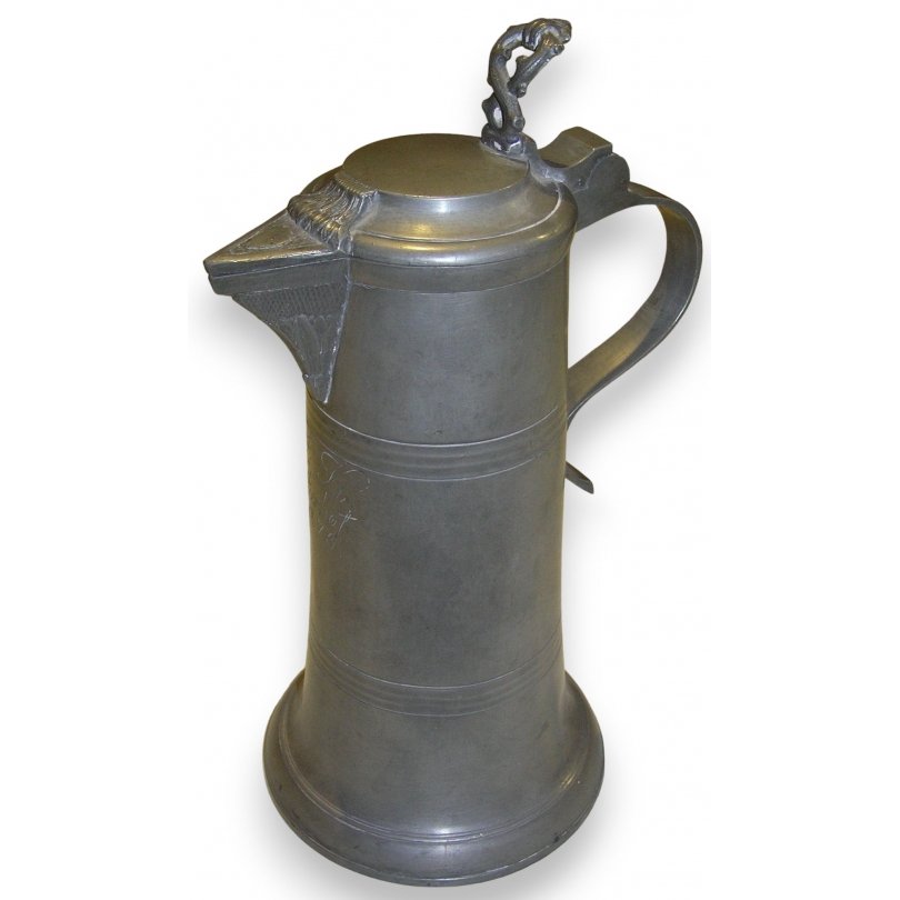 Channe, pewter, engraved ‘F.K. Stierhof’, from Moinat SA – Antiques and decorative items
