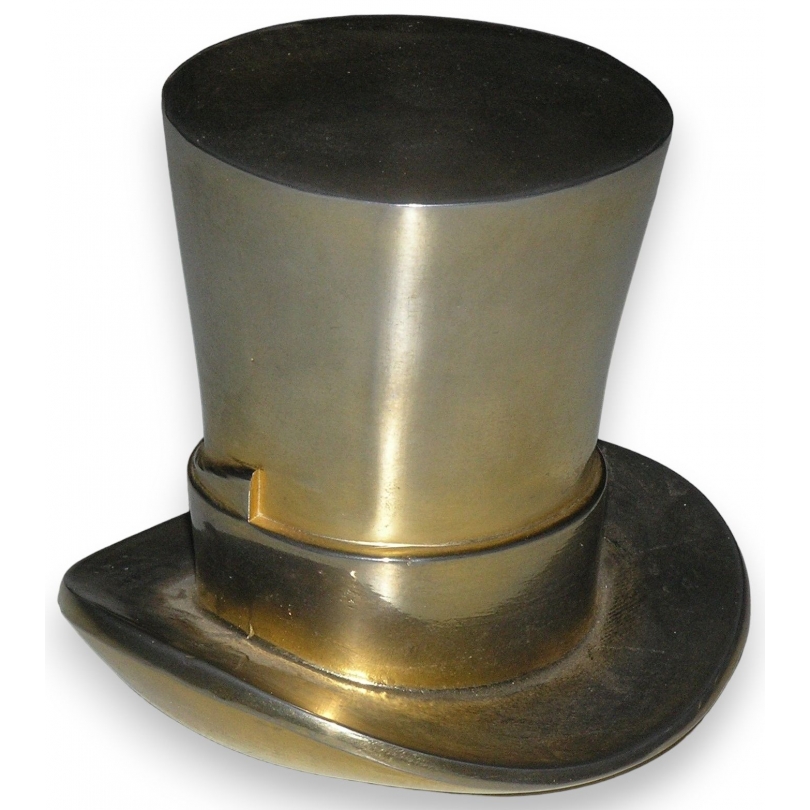 Sculpture "Chapeau", en bronze gravé