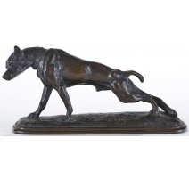Sculpture "Chien de chasse", en bronze