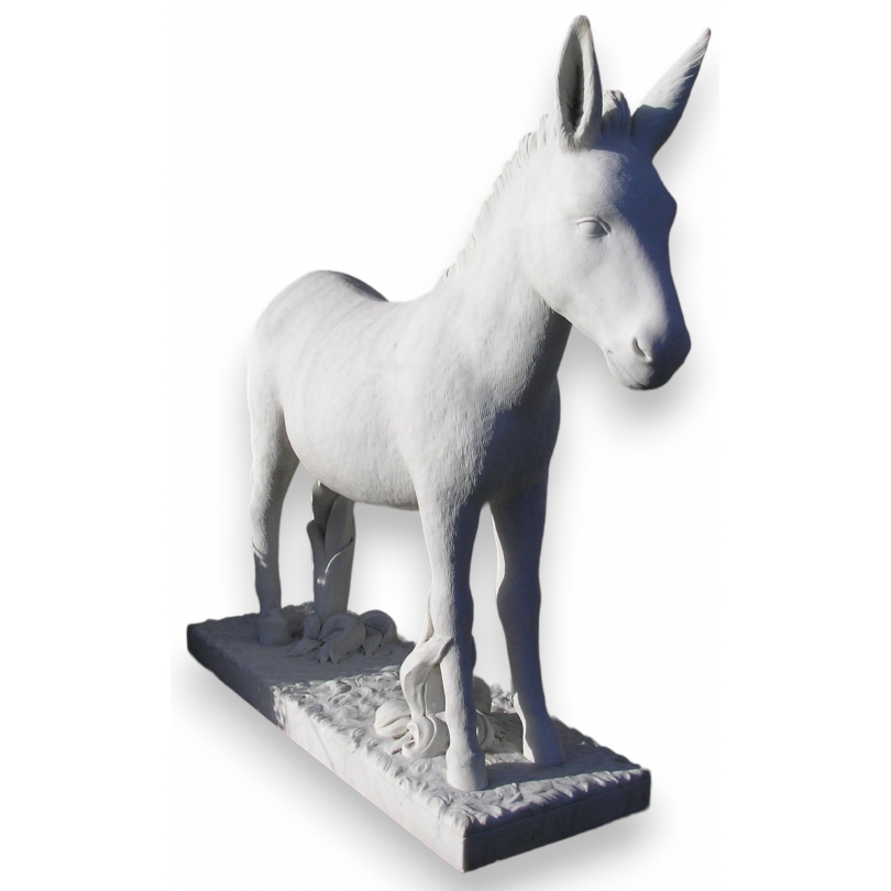  Sculpture "Âne", en marbre blanc de sur  Moinat SA  - Antiquités décoration