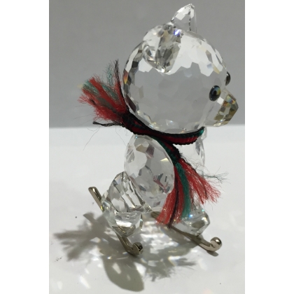  Cristal Swarovski "Ourson en patins à sur  Moinat SA  - Antiquités décoration