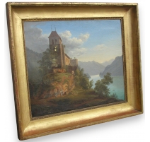 Painting "The Church of Ringenberg, Lake Brienz"