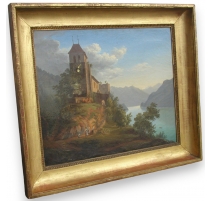 Tableau "L'église de Ringenberg, Lac de Brienz".