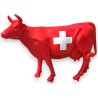Vache en résine et fibre de verre \"Drapeau Suisse\"