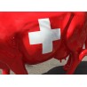 Vache en résine et fibre de verre \"Drapeau Suisse\"