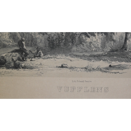 Engraving ‘Vufflens’ by H. TERRY (Henry) at Moinat SA – Antiques and decorative items – Engravings, lithographs