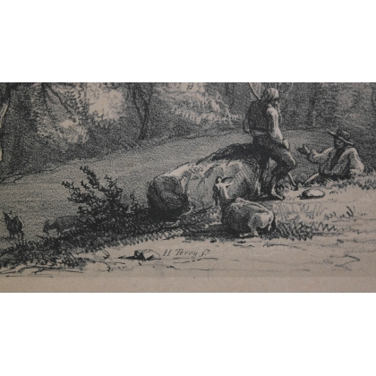 Engraving ‘Vufflens’ by H. TERRY (Henry) at Moinat SA – Antiques and decorative items – Engravings, lithographs