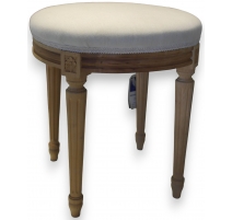Tabouret rond style Louis XVI en merisier