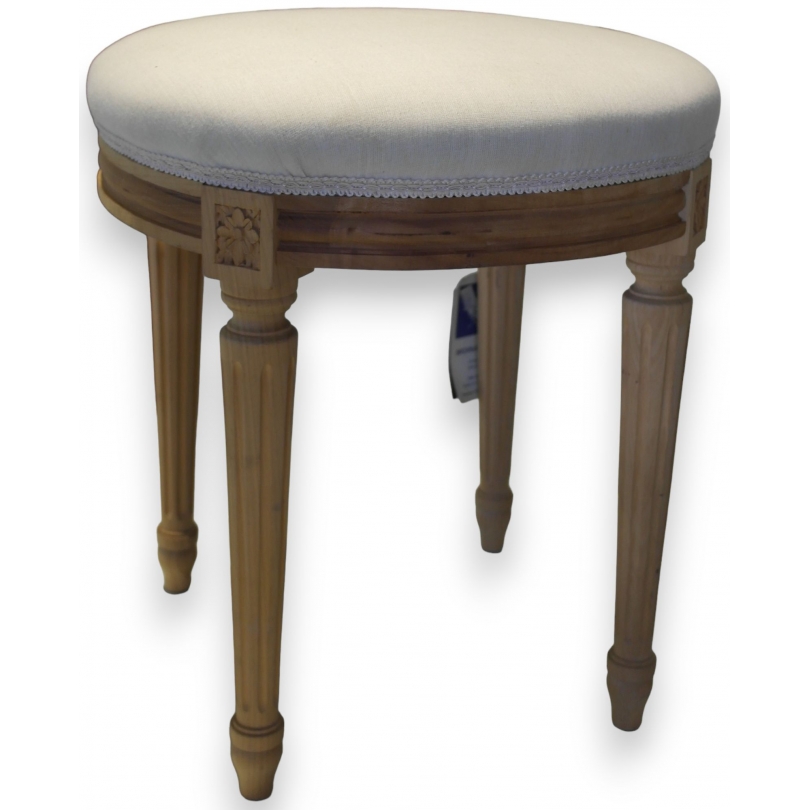 Tabouret rond style Louis XVI en merisier