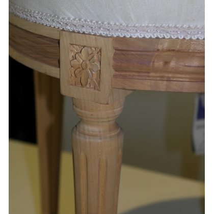 Tabouret rond style Louis XVI en merisier