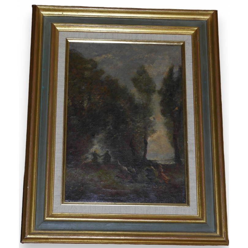 Paintings | Oil on canvas ‘Country Dance’, not by Moinat SA  – Antiques and home décor