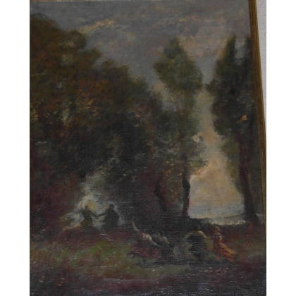 Paintings | Oil on canvas ‘Country Dance’, not by Moinat SA  – Antiques and home décor