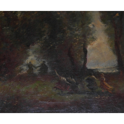 Paintings | Oil on canvas ‘Country Dance’, not by Moinat SA  – Antiques and home décor