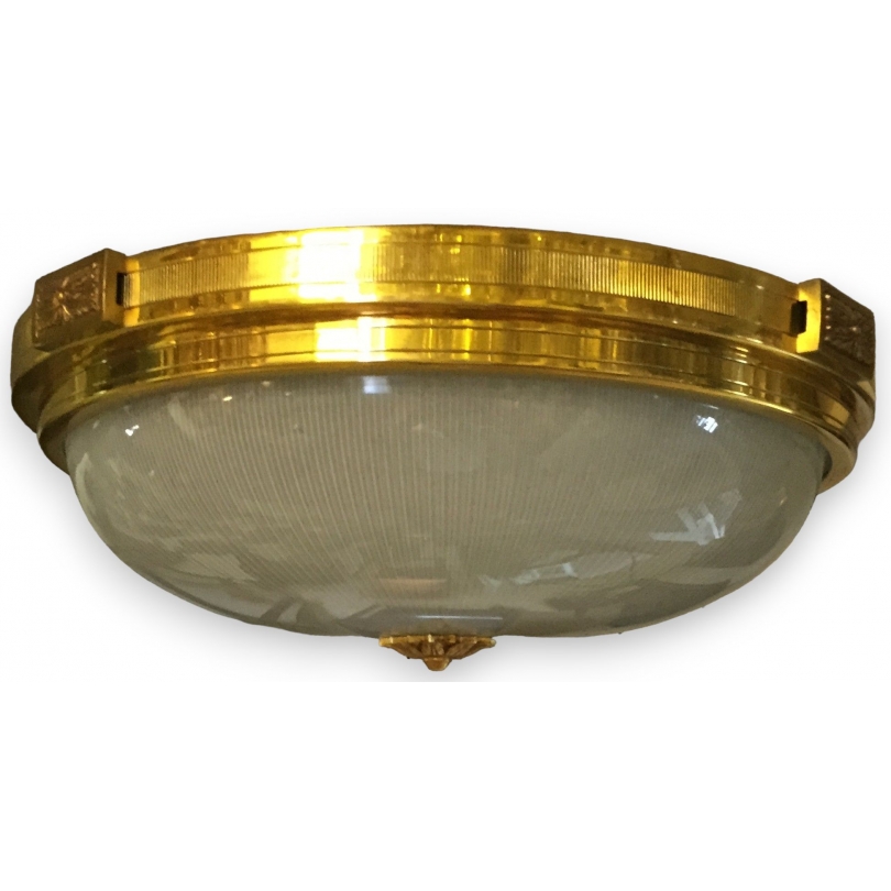 Deckenleuchte rund in gold-bronze - Moinat SA - Antiquités décoration