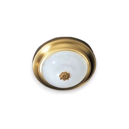 Plafonnier rond en bronze doré vieilli