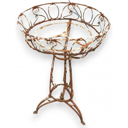  Jardinière ronde en fer forgé blanc sur  Moinat SA  - Antiquités décoration