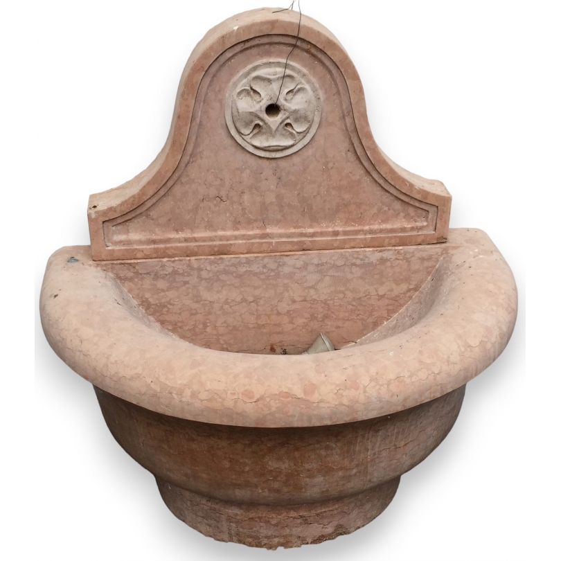 Half-moon fountain in pink marble at  Moinat SA  - Antiques and home décor