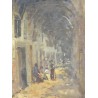 Paintings | Oil on canvas painting ‘Sous les Arcades’ by Moinat SA  – Antiques and home décor