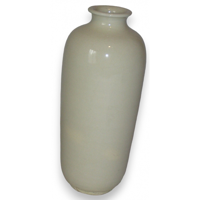 Vase beige en forme de bouteille