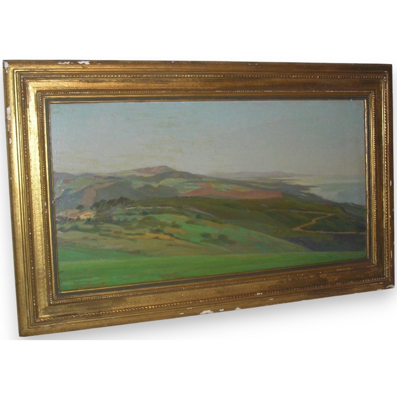 Tableau \"Vue de Toscane-Monte Moro sur Livorno\"