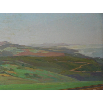 Tableau \"Vue de Toscane-Monte Moro sur Livorno\"