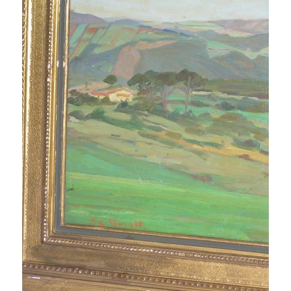 Tableau \"Vue de Toscane-Monte Moro sur Livorno\"