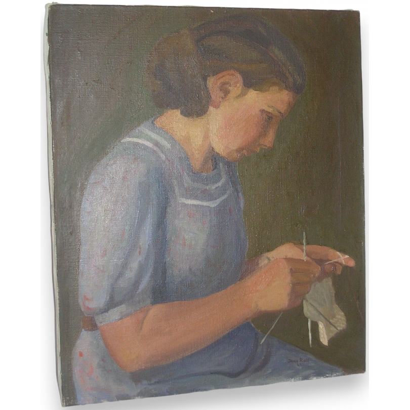 Paintings | Oil on canvas painting "Young Girl" by Moinat SA – Antiques and Decor