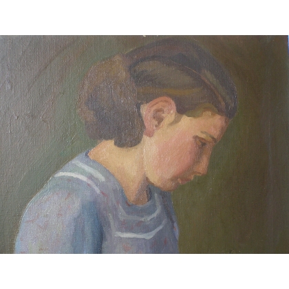 Paintings | Oil on canvas painting "Young Girl" by Moinat SA – Antiques and Decor