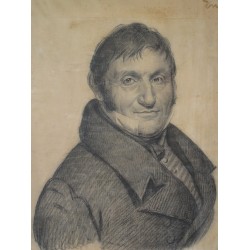  Tableau-dessin sur papier "Portrait sur  Moinat SA  - Antiquités décoration
