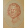 Red chalk drawing "Portrait of  Moinat SA  - Antiques and home décor