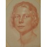 Red chalk drawing "Portrait of  Moinat SA  - Antiques and home décor