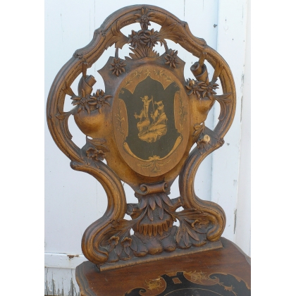 Brienz stool with inlaid decoration, by Moinat SA – Antiques and home décor