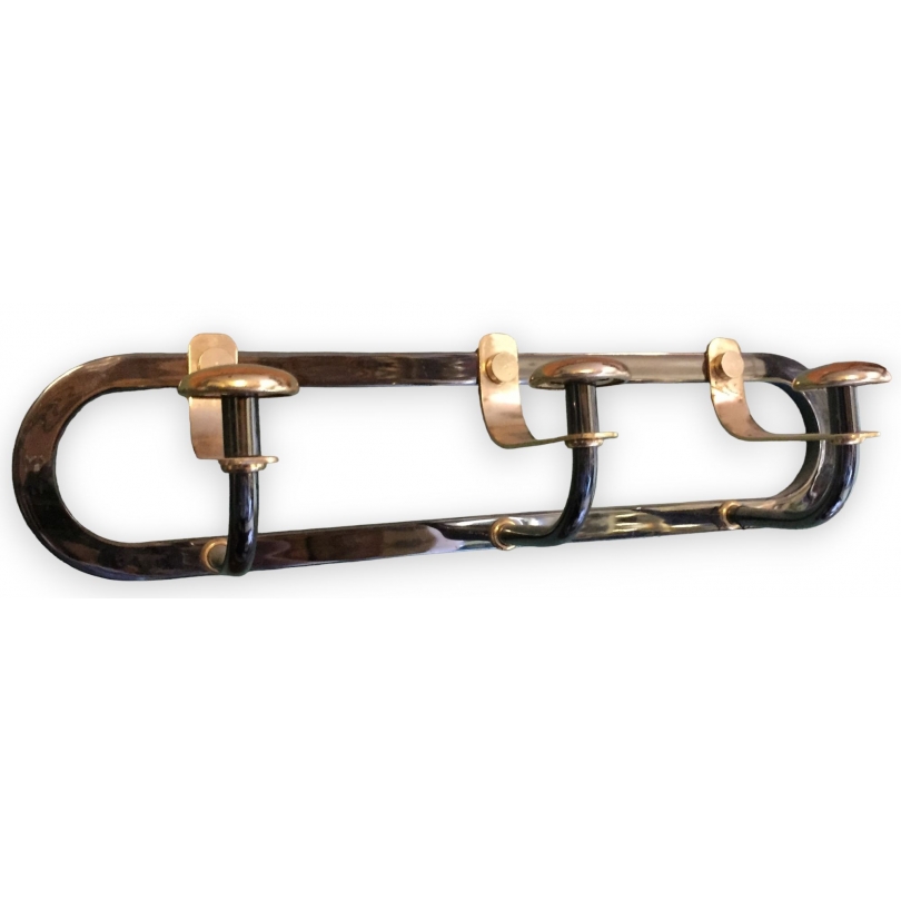 Brass coat rack with 3 hooks at Moinat SA – Antiques and home décor