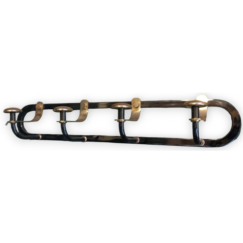 Coat rack with 4 brass hooks at  Moinat SA  - Antiques and home décor