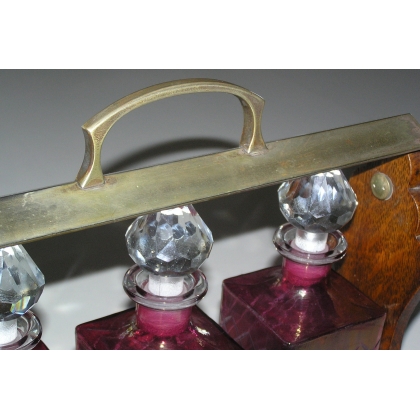 Tantalus wooden carafe holder, set of 3, from Moinat SA – Antiques and home décor