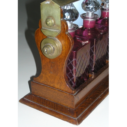 Tantalus wooden carafe holder, set of 3, from Moinat SA – Antiques and home décor