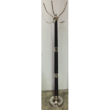 Chrome-plated, upholstered free-standing coat rack by Moinat SA – Antiques and home décor