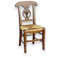 Chaise d'enfant paillée dossier sculpté