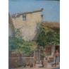 Paintings | Painting entitled ‘La Cour’, signed Henri HÉBERT Moinat SA  – Antiques and home décor