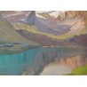 Paintings | Oil on panel painting ‘View of the Alps’ by Moinat SA  – Antiques and home décor