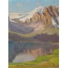 Paintings | Oil on panel painting ‘View of the Alps’ by Moinat SA  – Antiques and home décor