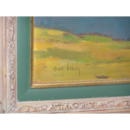 Paintings | Oil on panel painting ‘View of the Alps’ by Moinat SA  – Antiques and home décor