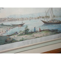 Gravure "Vue de Genève" par LEVEQUE.  sur Moinat SA  - Antiquités décoration -  Gravures, Lithos