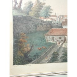 Engraving ‘View of Geneva’ by LEVEQUE.  at Moinat SA  – Antiques and decorative items –  Engravings, lithographs