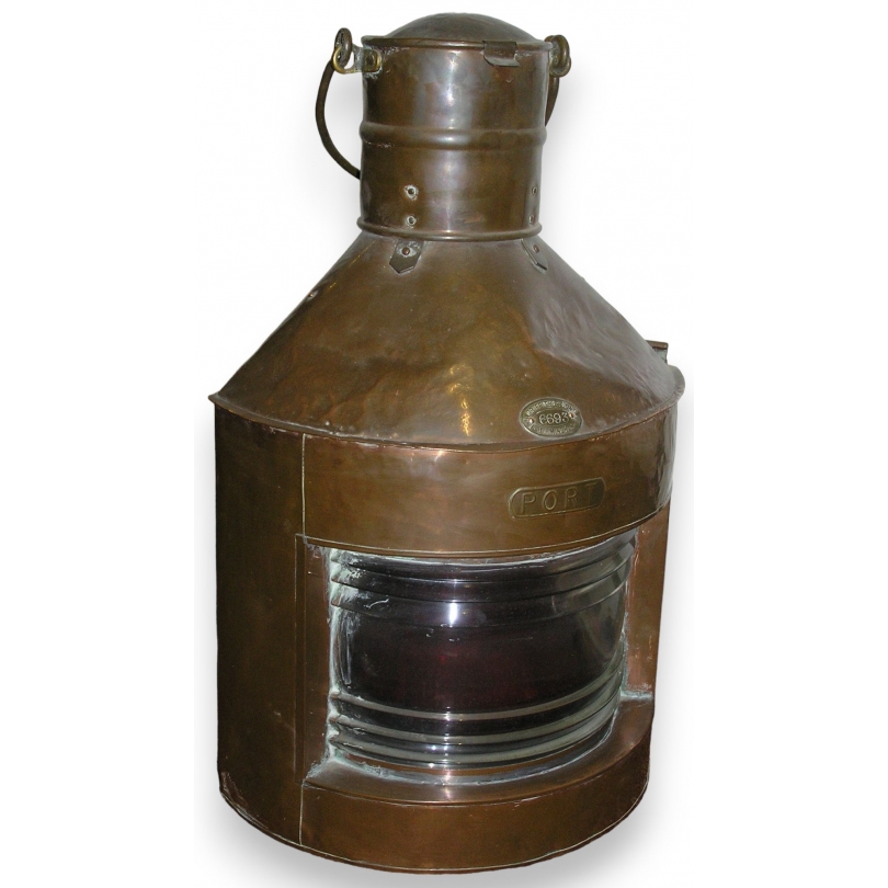 Ship’s lantern, made of copper, signed. At  Moinat SA  – Antiques and home décor
