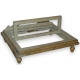 Lutrin de table, en bois laqué gris-or.