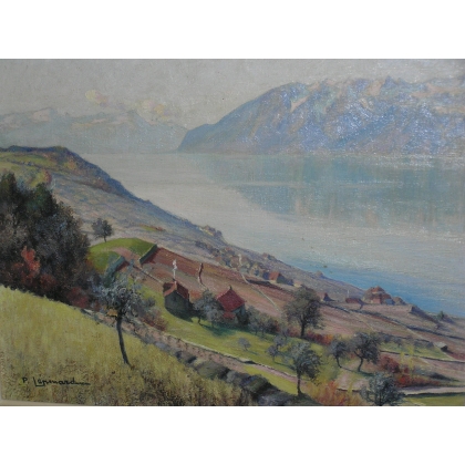 Paintings | Painting entitled ‘Le Lanciau et Epesse’ signed LÉPINARD Moinat SA  – Antiques and home décor