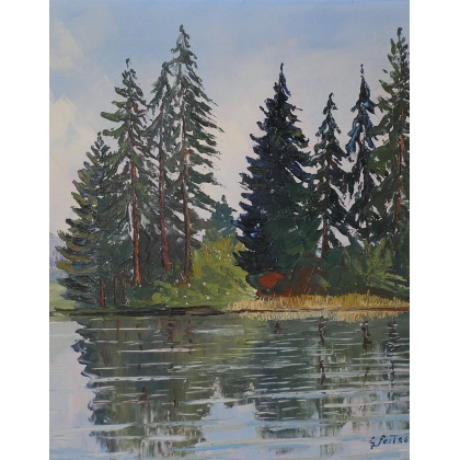 Paintings | Painting entitled ‘Les Paccots’ by G. PEITREQUIN, Moinat SA  – Antiques and home décor