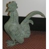"Rooster" sculpture, in green bronze. From Moinat SA – Antiques and Decor